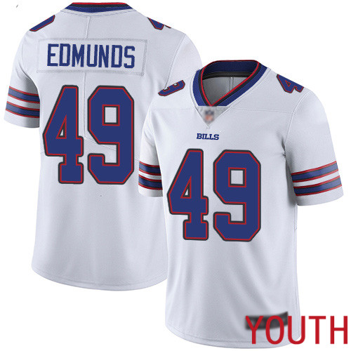 Youth Buffalo Bills #49 Tremaine Edmunds White Vapor Untouchable Limited Player NFL Jersey->youth nfl jersey->Youth Jersey